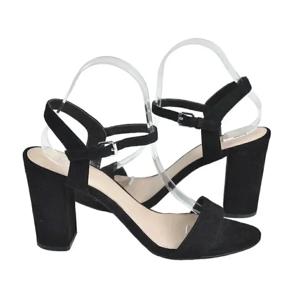 Abound Block Heel Sandal Black  Faux Suede Size 9